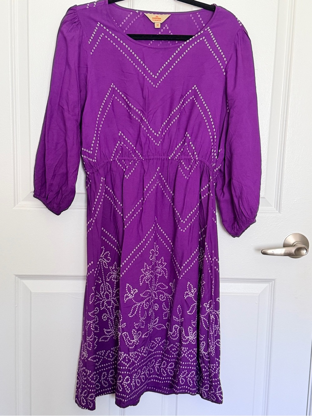 Purple Embellished Boho Midi Dress